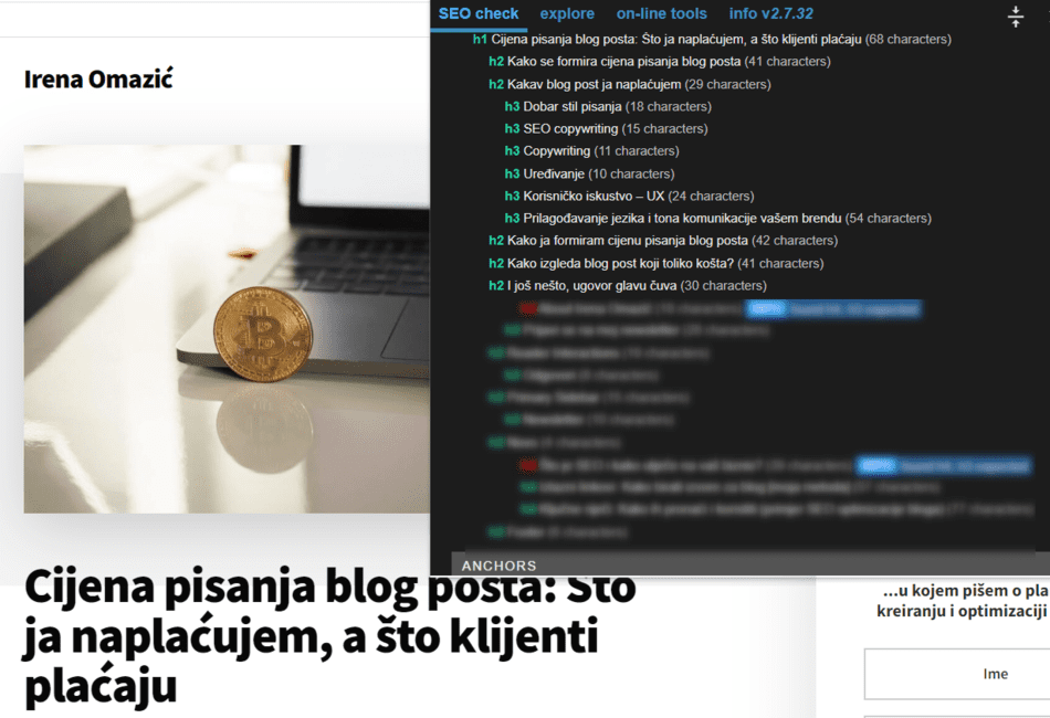 Podnaslovi jednog bloga po SEO pravilima