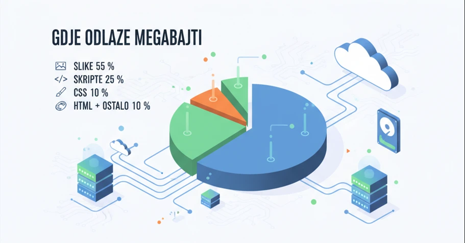 Elementi koji usporavaju brzinu web stranice poredani po procentima